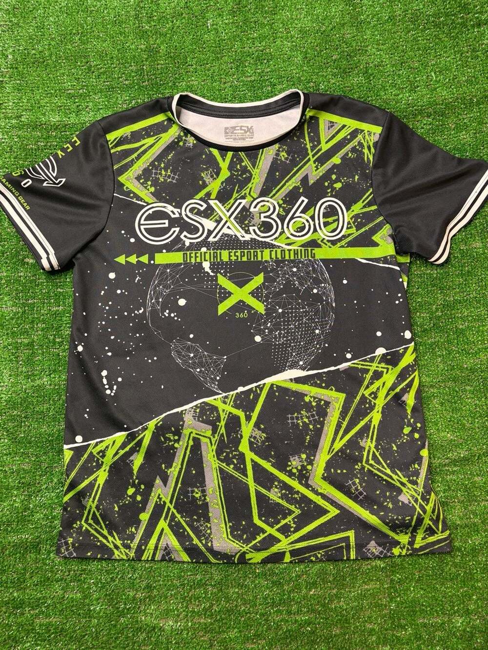 ESX360 Official Esport Short Sleeve Gaming Jersey TShirt Black Green Youth